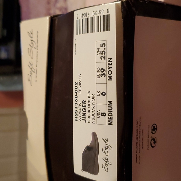 Hush Puppies Black Nubuck Booties 8M - Style Name "Jinger"  NWT - Picture 6 of 6